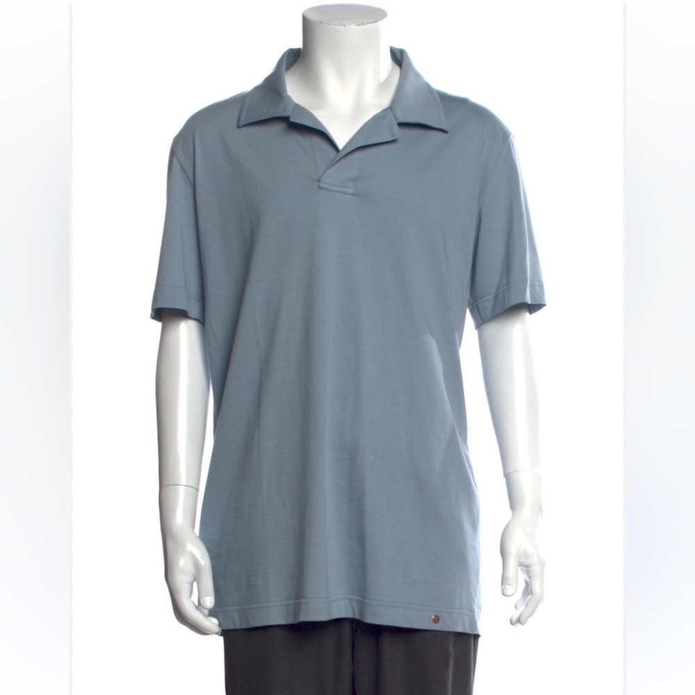 PETER MILLAR Men’s Luxury Golf Polo Shirt SZ LG Blue White Micro Stripe EUC